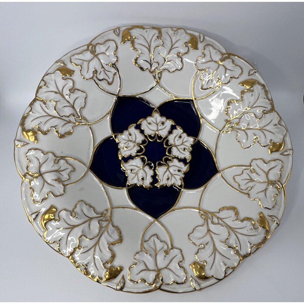 Beautiful Meissen Serving Bowl, Cobalt, Gold and White 11.5”